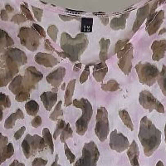 Pink w/Animal Print Swim Wear Beach Wear Semi Sheer Cover-up Size S/M - Picture 4 of 4